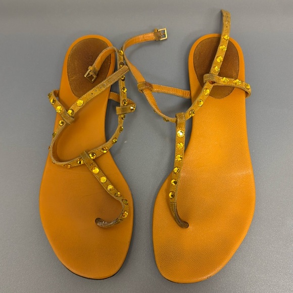 Gucci Crystal Leather Sandals - Picture 1 of 11
